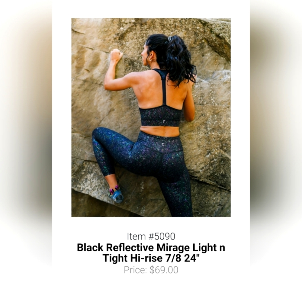 Zyia Black Reflective mirage Light and Tights